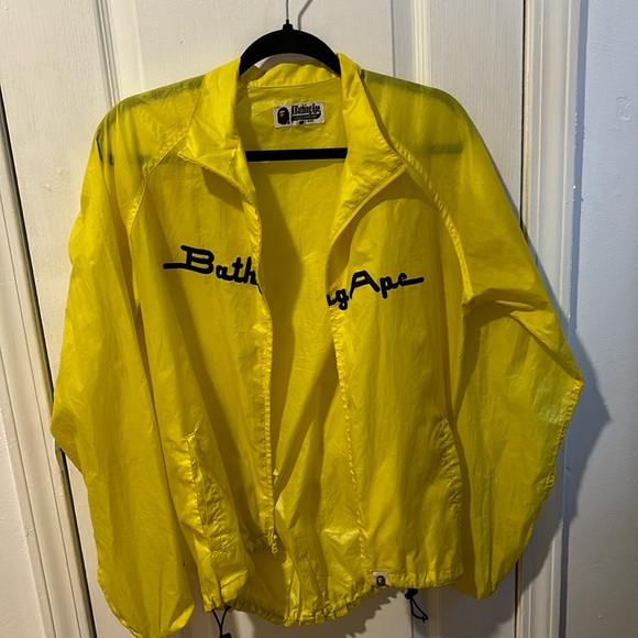 Bathing Ape Yellow rain jacket